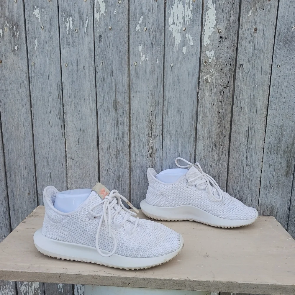 Adidas Shoes Womens Size‎ 8 Tubular Shadow Sneakers AC8334 White Fabric Lace Up